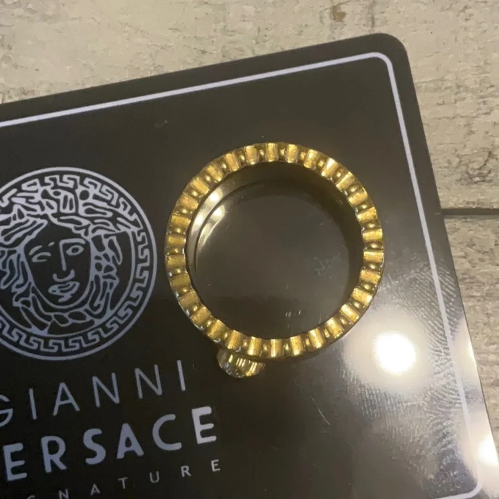NWOT Versace Gold and Black Unisex Ring